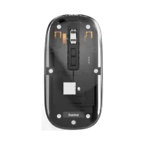 Hama Multi-Device-Maus WM-600, kabellos, Funk/BT, flach, 6 Tasten Transparent