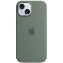 Apple Silikon Case iPhone 15 mit MagSafe Zypresse