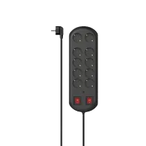 Hama Steckdosenleiste 10-fach Überspannungsschutz zwei Schalter 2 m Schwarz