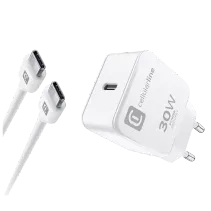 Cellularline USB-C Charger Kit für Apple 30W PD Weiß