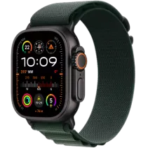 Apple Watch Ultra 2 Titan Alpine Loop Titan Schwarz/Dunkelgrün Medium