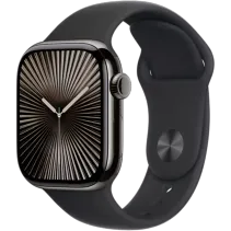 Apple Watch Series 10 Titan Sportarmband Schiefer/Schwarz S/M