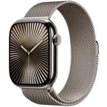 Apple Watch Series 10 Titan Milanaise Armband Natur/Natur M/L