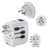 Hama Weltreiseadapter Set World Travel Pro Light USB, 3-polig, 2 x USB Weiß