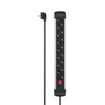 Hama Steckdosenleiste 8-fach Schalter Wandmontage 1,5 m Alu