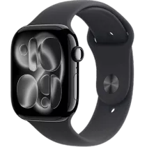 Apple Watch Series 11 GPS Aluminium Sportarmband Diamantschwarz/Schwarz/46 mm