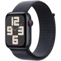 Apple Watch SE (2023) Aluminium Sport Loop Schwarz/Tinte M/L