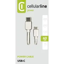 Cellularline Power Data Cable 0,6 m USB-A/ Typ-C Weiß
