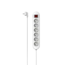 Hama Steckdosenleiste 6-fach Schalter optim. Schalterposition 1,4 m Weiß