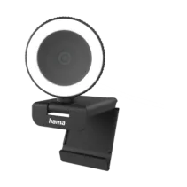 Hama Webcam mit Ringlicht C-850 Pro, QHD 2K, mit Mikrofon, Fernbedienung, LED Schwarz