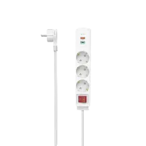 Hama Steckdosenleiste 3-fach USB-C/A 18W PD/QC™ Schalter Flachst. 1,4 m W Weiß