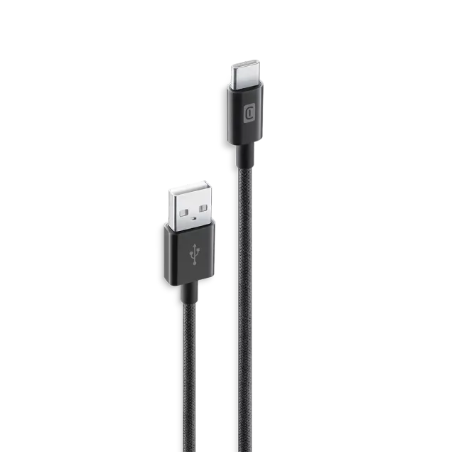Cellularline Braided Data Cable 1,5 m USB-A/ Typ-C Schwarz