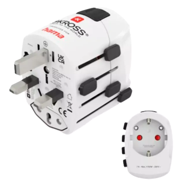 Hama Weltreiseadapter "World Travel Pro", 3-polig Weiß