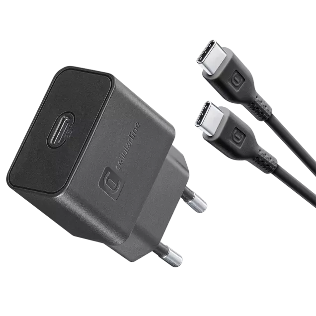 Cellularline USB-C Charger Kit Samsung 25W Schwarz