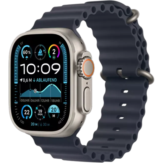 Apple Watch Ultra 2 Titan Ocean Armband Titan Natur/Marine
