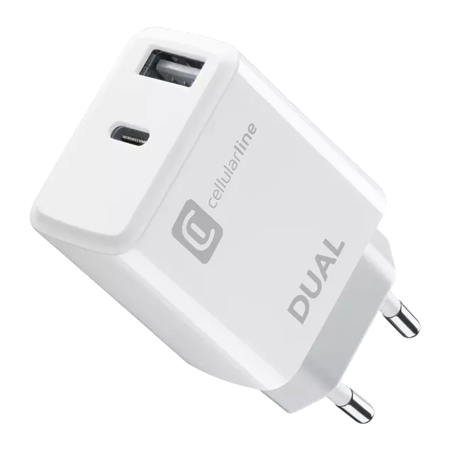 Cellularline Dual Port Travel Charger 20W Weiß
