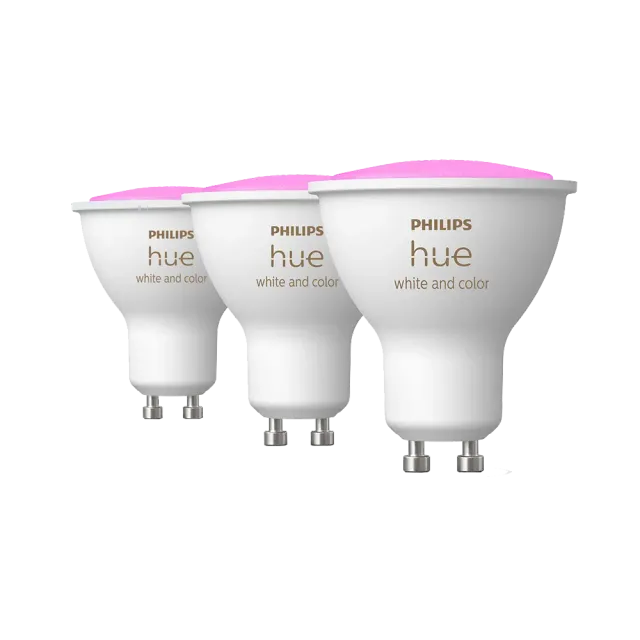 Philips Hue White & Col. Amb. GU10 Dreierpack Weiß