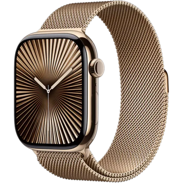 Apple Watch Series 10 Titan Milanaise Armband Gold/Gold M/L