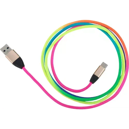 Peter Jäckel USB Data Cable RAINBOW Typ-C USB mit Sync- und Ladefunktion Bunt