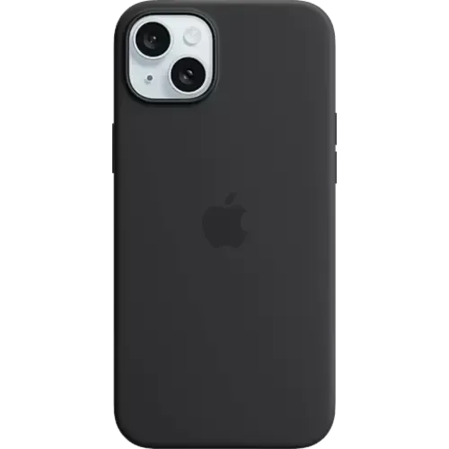 Apple Silikon Case iPhone 15 Plus mit MagSafe Schwarz
