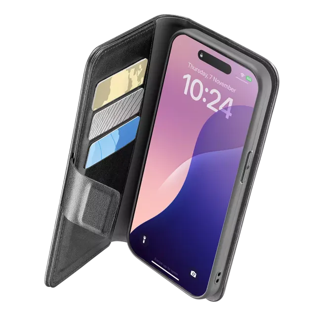 Cellularline Book Agenda 2 Case für Apple iPhone 16E Schwarz