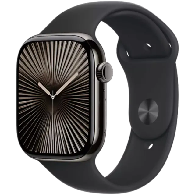 Apple Watch Series 10 Titan Sportarmband Schiefer/Schwarz M/L