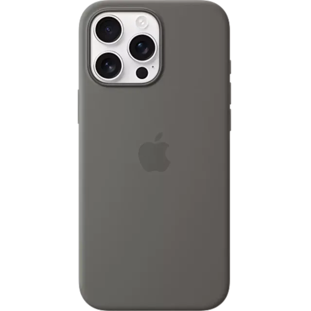 Apple Silikon Case iPhone 16 Pro Max Steingrau