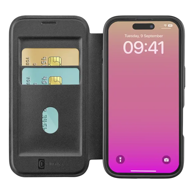 Cellularline Book Case Daily MAG für Apple iPhone 17 Black