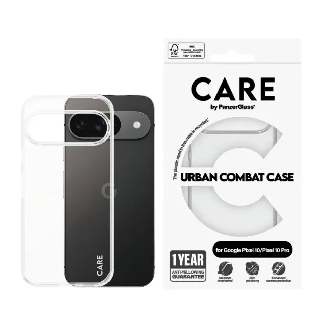 PanzerGlass CARE Flagship Case Urban Combat Google Pixel 10 | 10 Pro Transparent