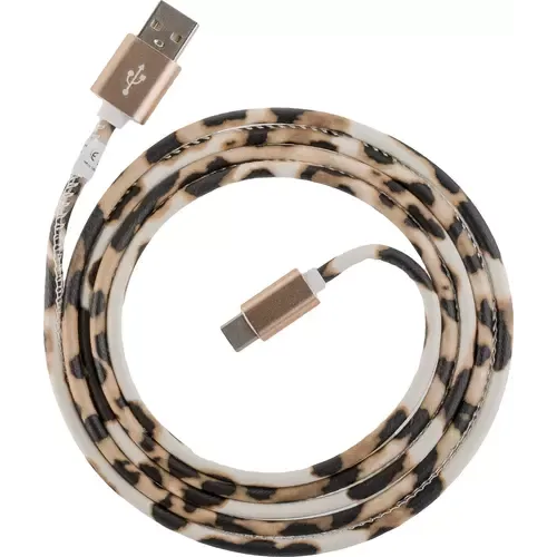Peter Jäckel USB Data Cable LEO Typ-C USB mit Sync- und Ladefunktion Braun