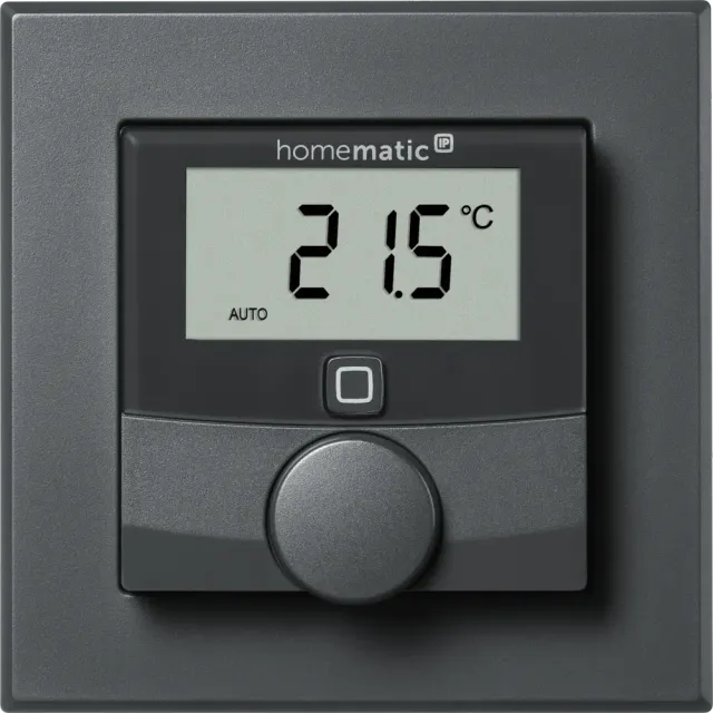 Homematic IP Wandthermostat mit Luftfeuchtigkeitssensor Anthrazit