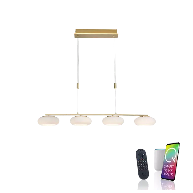 Paul Neuhaus Q-ETIENNE Pendelleuchte 4-flammig Messing matt