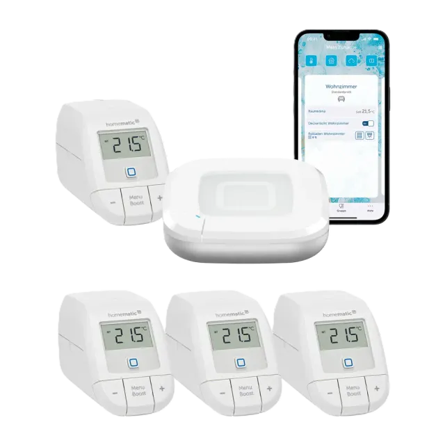Homematic IP Starter Bundle Heizen Basic für 4 Heizkörper Weiß
