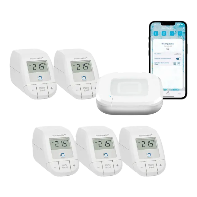 Homematic IP Starter Bundle Heizen Basic für 5 Heizkörper Weiß