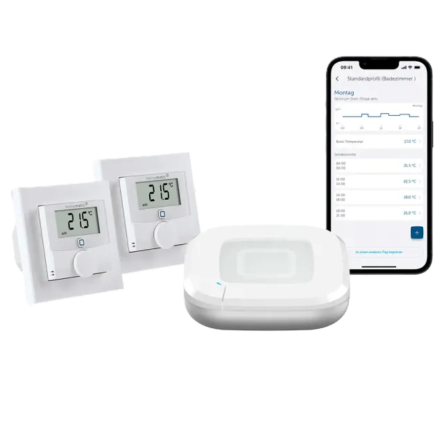 Homematic IP Set Raumklima mit AP 2 und 2 Wandthermostate Weiß