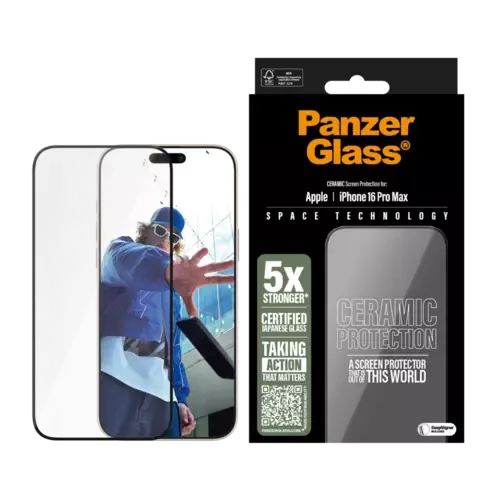 PanzerGlass® Ceramic Displayschutz iPhone 16 Pro Max | Ultra-Wide Fit Transparent