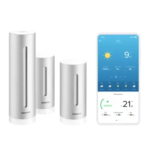 Netatmo Wetterstation und zusätzliches Smartes Innenmodul Silber