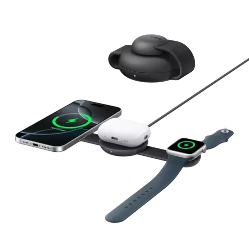 Anker MagGo Wireless Charging Station (3-in-1, Foldable Pad) Schwarz