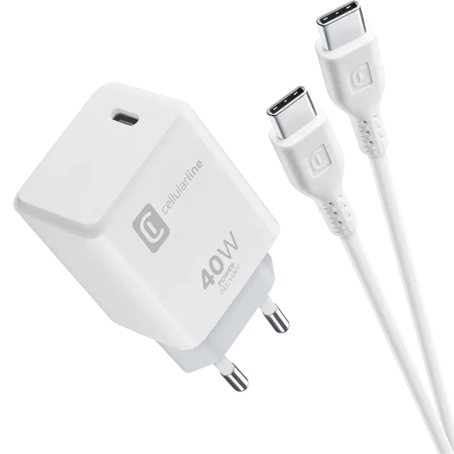 Cellularline USB-C Charger Kit für Apple 40W PD Weiß