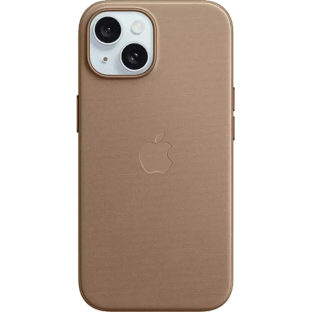 Apple Feingewebe Case iPhone 15 mit MagSafe Taupe
