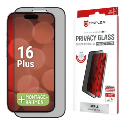 Displex Privacy Glass FC iPhone 16 Plus Grau