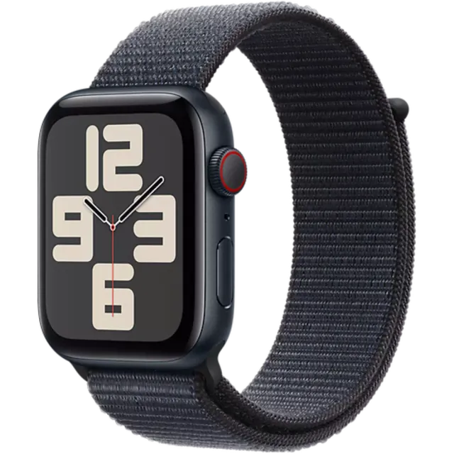 Apple Watch SE (2023) Aluminium Sport Loop Schwarz/Tinte M/L