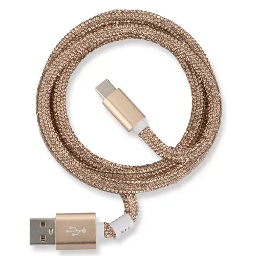 Peter Jäckel Glamour 1m USB Data Cable Typ-C mit Sync- und Ladefunktion Gold