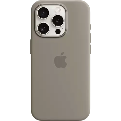 Apple Silikon Case iPhone 15 Pro mit MagSafe Tonbraun