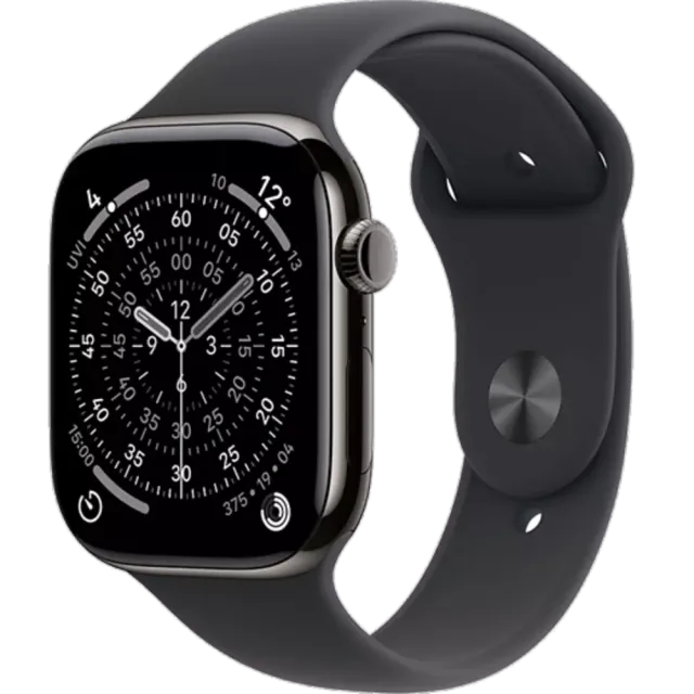 Apple Watch Series 11 5G Titan Sportarmband Schiefer/Schwarz/46 mm