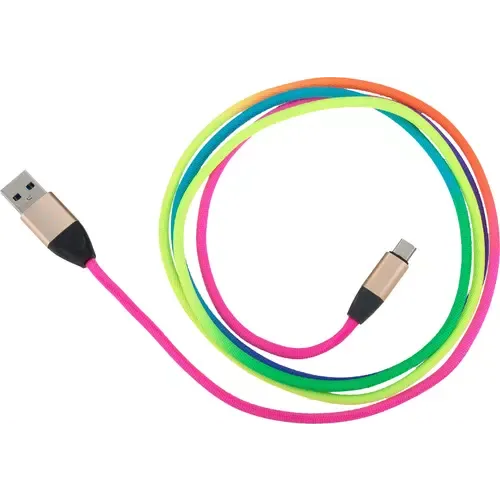 Peter Jäckel USB Data Cable RAINBOW Micro-USB mit Sync- und Ladefunktion Bunt
