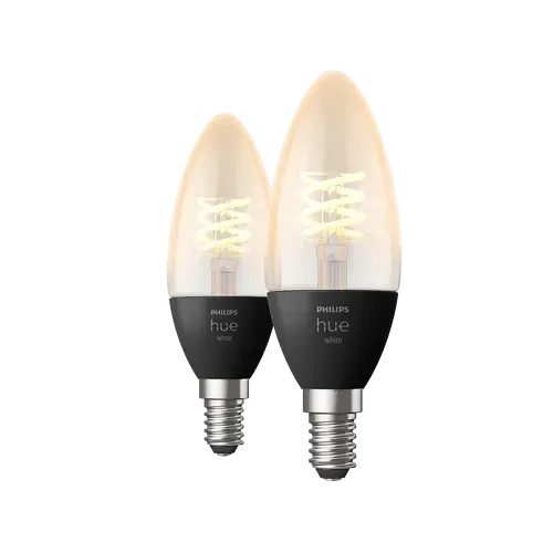 Philips Hue White E14 Kerze Doppelpack Filament Weiß