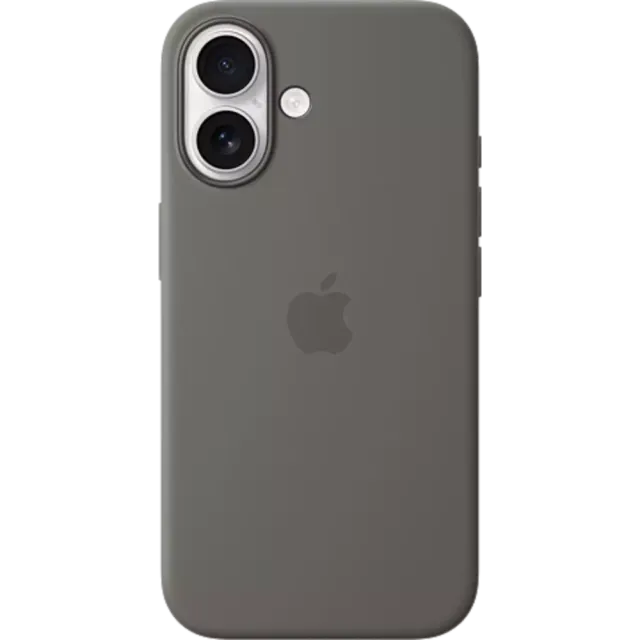 Apple Silikon Case iPhone 16 Steingrau