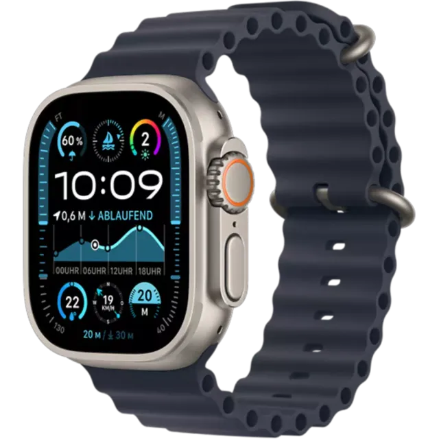Apple Watch Ultra 2 Titan Ocean Armband Titan Natur/Marine