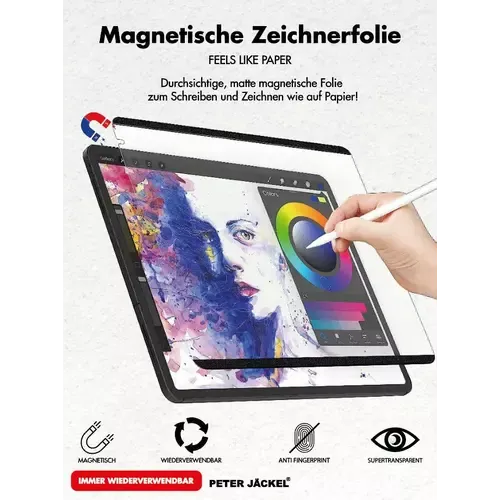 Peter Jäckel Magnet Paperlike Folie Apple iPad Pro (2021) 11/ iPad Pro (2020) 11/ iPad Pro (2018) 11/ iPad Air 4 10.9 (2020)/ iPad Air 5 10.9 (2022) Transparent